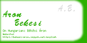 aron bekesi business card