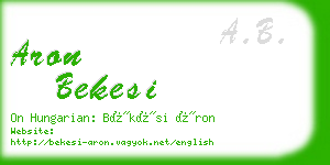 aron bekesi business card